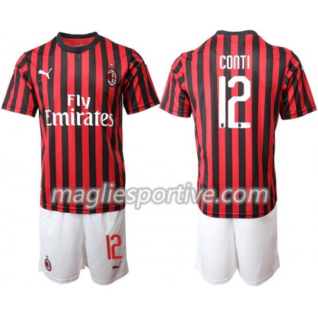 Completo Calcio AC Milan CONTI 12 Bambino Divisa Prima 2019/2020